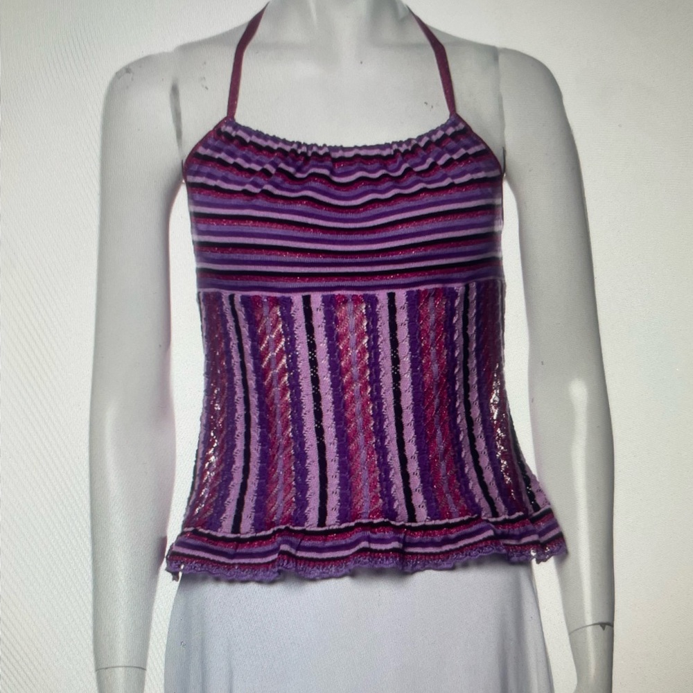 MOSCHINO CHEAP AND CHIC square neckline purple halter top